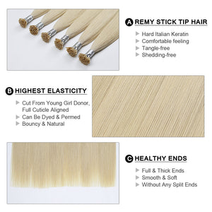 Keratin I Tip Remy Human Hair Extensions Mixed Colour (12/14”) (35cm)