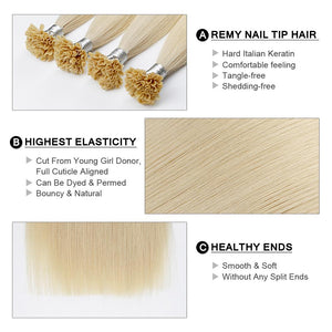 Keratin U Tip Remy Human Hair Extensions Mixed Colour (18/20”) (50cm)