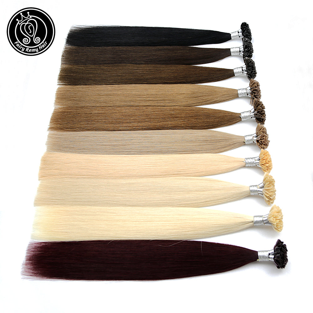 Keratin U Tip Remy Human Hair Extensions Pure Colour (18/20”) (50cm)